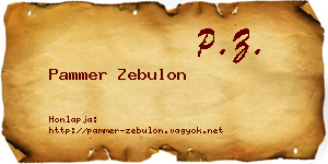 Pammer Zebulon névjegykártya